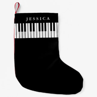Petite Chaussette De Noël Black & White Piano Keyboard 