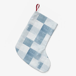 Petite Chaussette De Noël Bleu Blanc Denim Jean Christmas