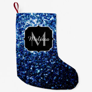 Petite Chaussette De Noël Bleu foncé foncé brillant parties scintillant scin