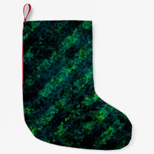 Petite Chaussette De Noël Bleu noir vert rayé arrière - plan avec flou, gra