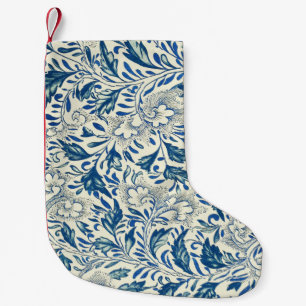 Petite Chaussette De Noël Bleu Vintage Floral Asiatique : Chinoiserie Antiqu