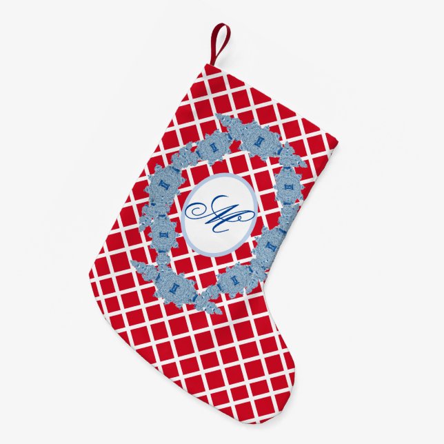Petite Chaussette De Noël Blue Chinoiserie Ginger Jar Jars Petits Noël  (Devant (Accrochage))