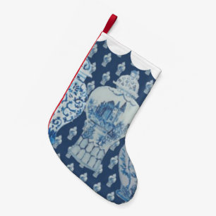 Petite Chaussette De Noël Blue Chinoiserie Ginger Jar Noël Stocker