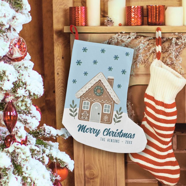 Petite Chaussette De Noël Boho Cookie House Snowflakes Famille Petite Christ (Créateur téléchargé)