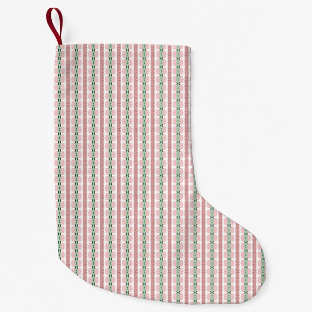 Petite Chaussette De Noël Boho Funky Retro Eclectique Pastel Stripe de Noël (Devant)