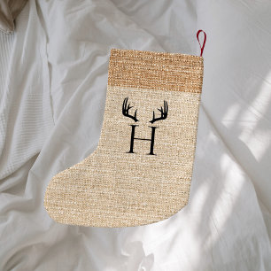 Petite Chaussette De Noël Boîtiers monogramme beige