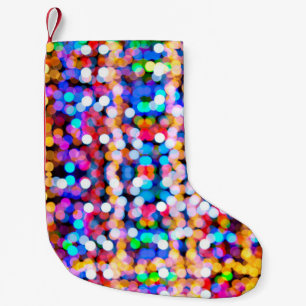 Petite Chaussette De Noël Bokeh abstrait arrière - plan flou