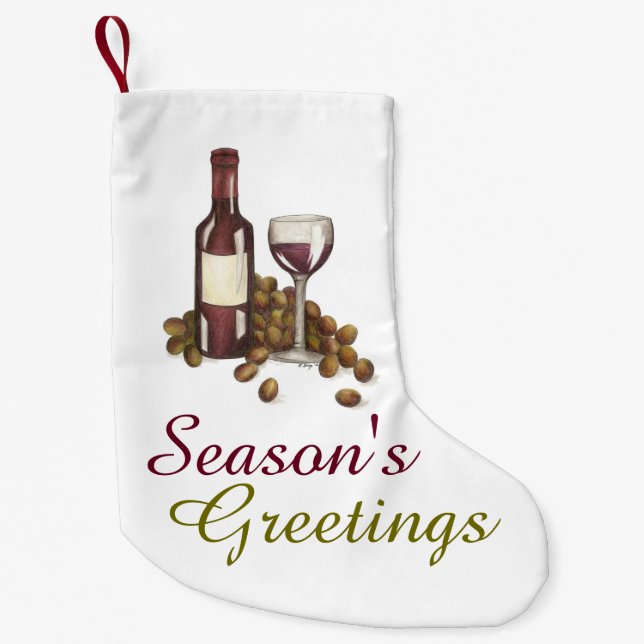 Petite Chaussette De Noël Bonnes Fêtes Vin Vin Vin Vin Vin (Devant)