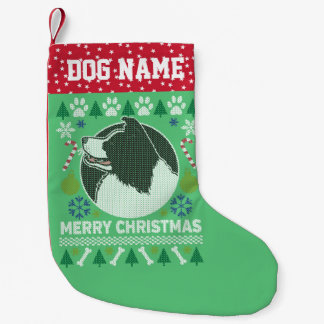Petite Chaussette De Noël Bordure Collie Chien se reproduire Vilain Sweater 