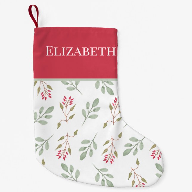 Petite Chaussette De Noël Bouche de Noël Hot Pink Holly Berry (Devant)