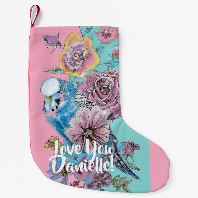 Petite Chaussette De Noël Bougie rose fleurie Mint Dames Noël Stocker (Devant)