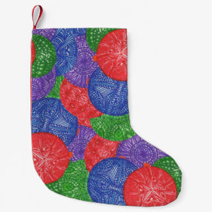 Petite Chaussette De Noël Boules de Noël colorées empilées