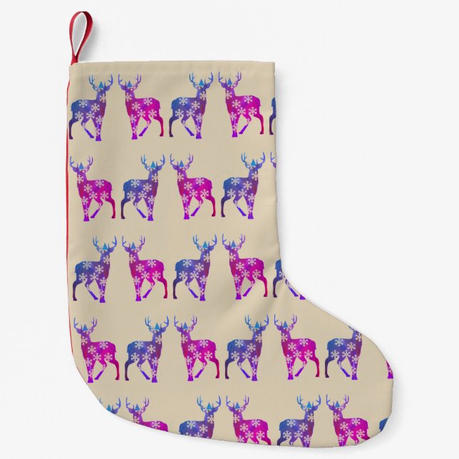 Petite Chaussette De Noël Boutique de Noël personnalisée aux cerfs (Devant)