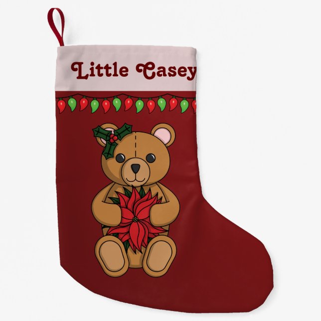 Petite Chaussette De Noël Boutique personnalisée cadeau Teddy's (Devant)