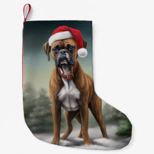 Petite Chaussette De Noël Boxer dans la neige de Noël