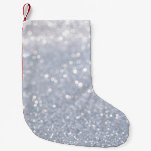 Petite Chaussette De Noël brillant d'argent parties scintillant abstrait arr