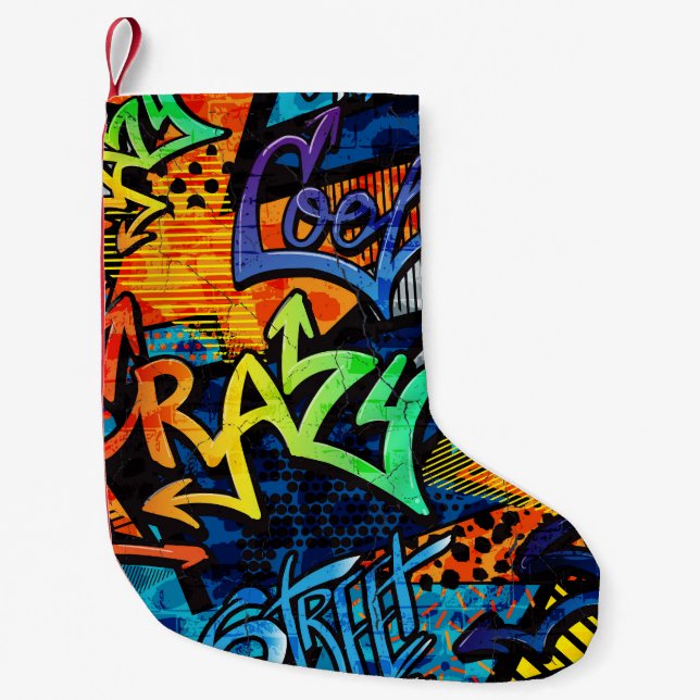 Petite Chaussette De Noël Briques de graffitis : Abstrait urbain (Devant)