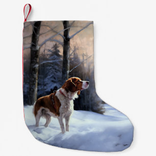 Petite Chaussette De Noël Brittany Spaniel Laissez Neige Noël