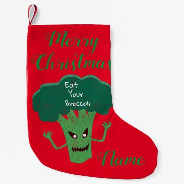 Petite Chaussette De Noël Broccoli Thunder_Cove effrayant (Devant)