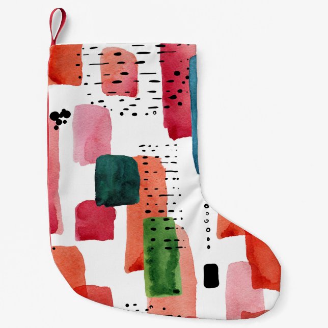 Petite Chaussette De Noël Brosse à Doodle : Bleu orange (Devant)