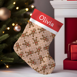 Petite Chaussette De Noël Brown Polka Dot Gingbread Homme