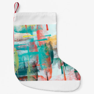 Petite Chaussette De Noël Brush painting. Artistic canvas mix unique form. O