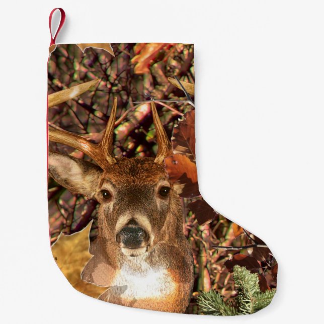 Petite Chaussette De Noël Buck in Camouflage White Tail Deer (Devant)