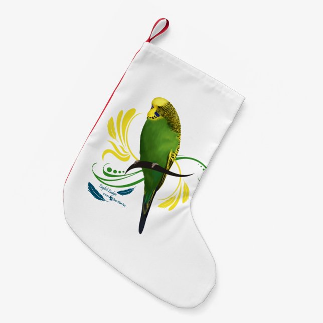 Petite Chaussette De Noël Budgie anglais (Devant (Accrochage))