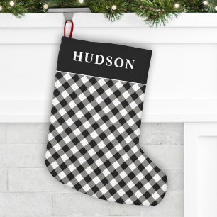 Petite Chaussette De Noël Buffalo noir et blanc Vérifier les jours fériés
