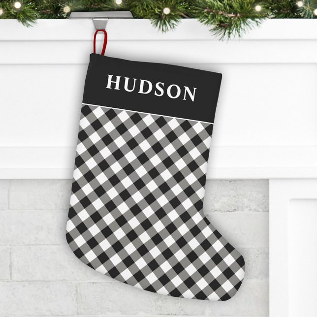 Petite Chaussette De Noël Buffalo noir et blanc Vérifier les jours fériés (Créateur téléchargé)
