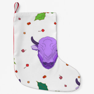 Petite Chaussette De Noël Bull, houx, mistletoe et baies. Le symbole o