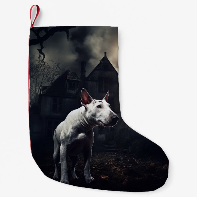 Petite Chaussette De Noël Bull Terrier Halloween effroi (Devant)