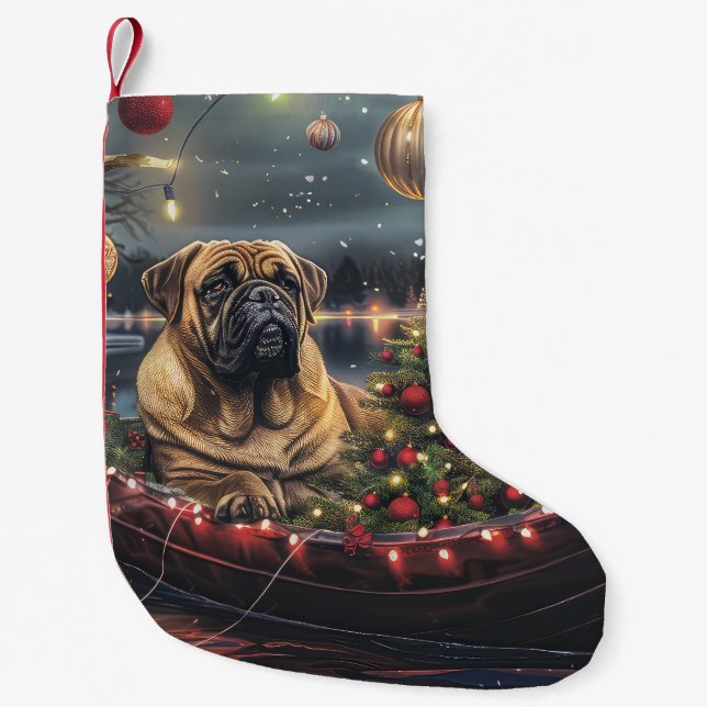 Petite Chaussette De Noël Bullmastiff Noël Festive Voyage (Devant)