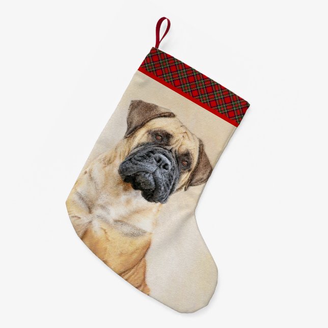Petite Chaussette De Noël Bullmastiff Painting - Cute Original Dog Art (Devant (Accrochage))