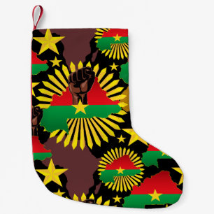 Petite Chaussette De Noël Burkina Faso Carte, drapeau et première révolution