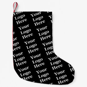 Petite Chaussette De Noël Business Black Your Logo Ici Motif Modèle