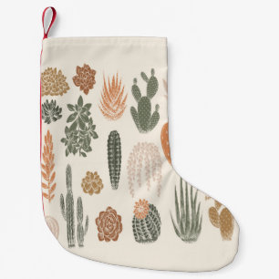 Petite Chaussette De Noël Cactus et succulent motif sans soudure