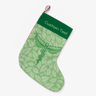 Petite Chaussette De Noël Caduceus avec l'Arrière - plan Feuille Noël Stocki