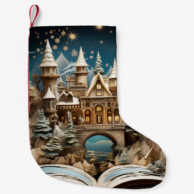 Petite Chaussette De Noël Cahier de Noël Castle Pop-Up Wonderland (Devant)