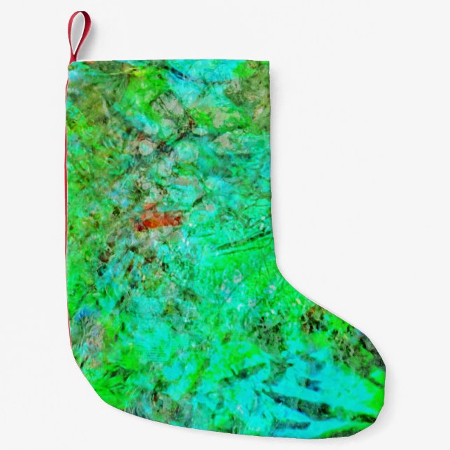 Petite Chaussette De Noël Calming green abstract christmas stocking,Smooth (Devant)
