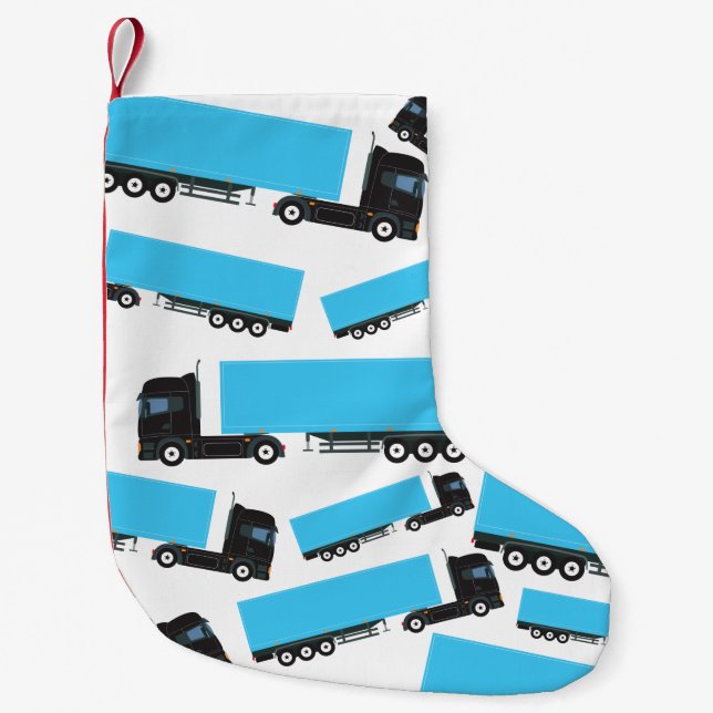 Petite Chaussette De Noël Camions de transport semi-remorque (Devant)