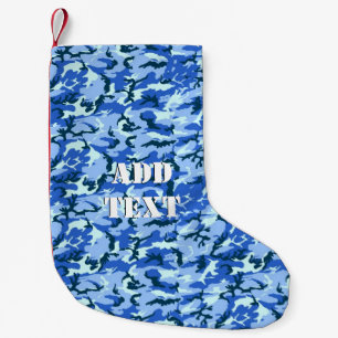 Petite Chaussette De Noël Camouflage bleu ciel Woodland