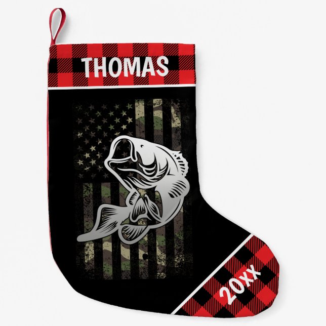 Petite Chaussette De Noël Camouflage personnalisé Drapeau basse pêche Plaid (Devant)