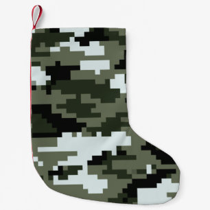 Petite Chaussette De Noël Camouflage urbain numérique à 8 bits / Camo