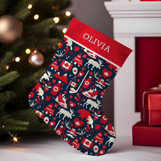 Petite Chaussette De Noël Canadien | Winter Wonderland | Personnalisé (Créateur téléchargé)