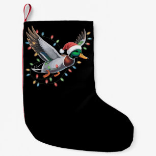 Petite Chaussette De Noël Canard de Noël volant avec saison de chasse aux lu