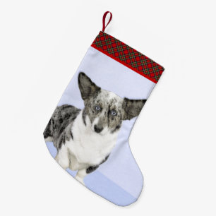 Petite Chaussette De Noël Cardigan Welsh Corgi Peinture - Art Chien original