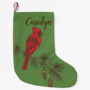 Petite Chaussette De Noël Cardinal rouge