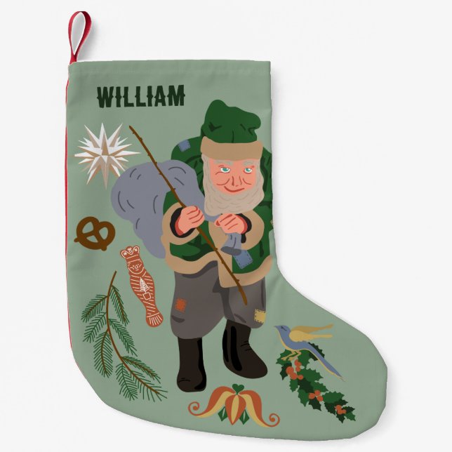 Petite Chaussette De Noël Caricature Belsnickel Noël personnalisé (Devant)