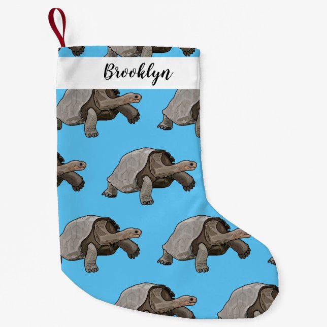 Petite Chaussette De Noël Caricature de la tortue des Galapagos (Devant)